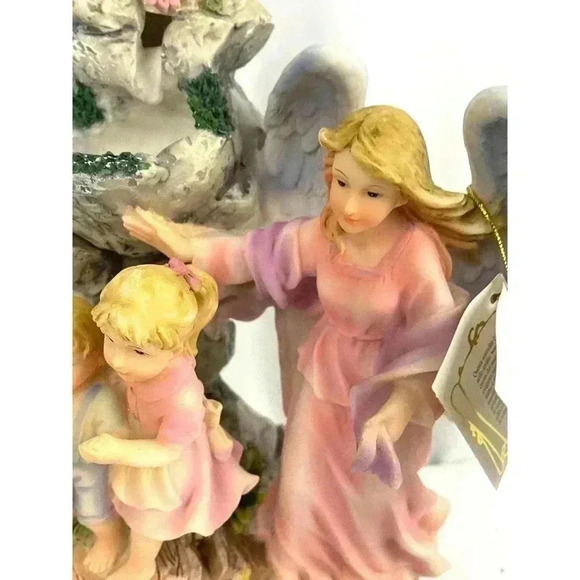 Montefiori Collection Figurine Angel Guarding Children Religious Water Fountain - Picture 14 of 16